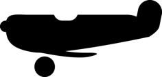 Light Aircraft Silhouette Svg Vector, Free Vectors File
